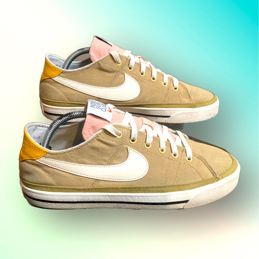 *Nike Court Legacy Canvas Shoes DV0516-700 Wheat Grass White Men's Size 10